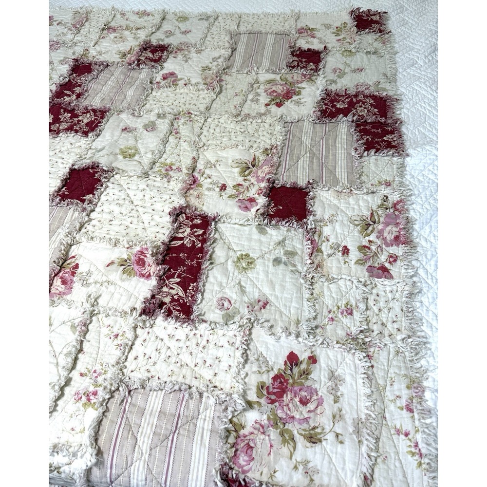 Vintage Isabella's Journey Throw Blanket 51x60 Approx. Cottage Shabby Floral